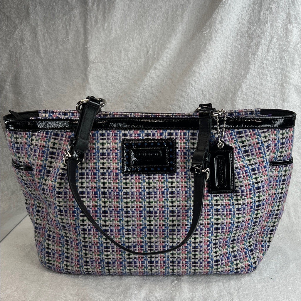 Coach 2011 Multicolor Tweed Shoulder Or Handbag Bag